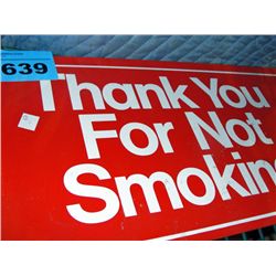 Thank you for not smoking sign