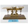 Image 1 : Vintage brass balance beam scale with 2 weights