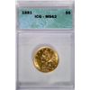 Image 1 : 1881 $5 Gold   ICG62  est  $540-$550