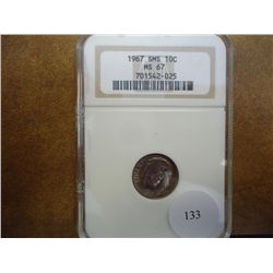 1967 SMS ROOSEVELT DIME NGC MS67