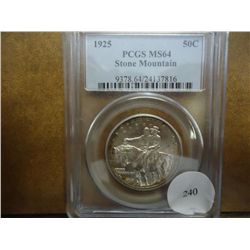 1925 STONE MT. HALF DOLLAR PCGS MS64