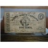 Image 1 : 1866 NORTH CAROLINA 5 CENT OBSOLETE BANK NOTE