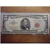 Image 1 : 1963 $5 US STAR NOTE RED SEAL CRISP