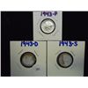 1943 P/D/S MERCURY DIMES  THE P/D ARE (UNC)