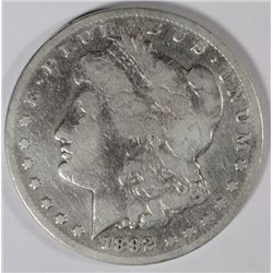1892-CC MORGAN DOLLAR VG KEY COIN