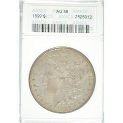 1899 MORGAN DOLLAR ANACS AU58