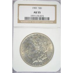 1901 MORGAN DOLLAR NGC AU55 NICE