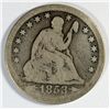Image 1 : 1853O arrows/rays Seated Liberty quarter  G/VG  est$30-$35