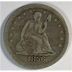 1856 Seated Liberty quarter  fine  est$30-$35