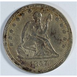 1857 Seated Liberty quarter F/VF  est$35-$40