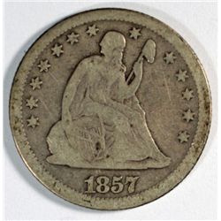 1857O Seated Liberty quarter VG/F  est$35-$40