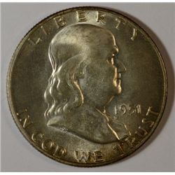 1951 FRANKLIN HALF DOLLAR CHOICE TO GEM BU