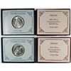 Image 2 : ( 2 ) PROOF AND ( 2 ) UNCIRCULATED 1982 WASHINGTON 90% SILVER COMMEM. HALVES