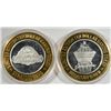 Image 2 : ( 2 ) COLLECTABLE LAS VEGAS SILVER CASINO TOKENS