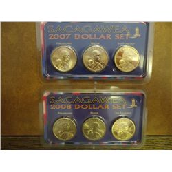 2007 & 08 P/D/S SACAGAWEA UNC DOLLAR SETS