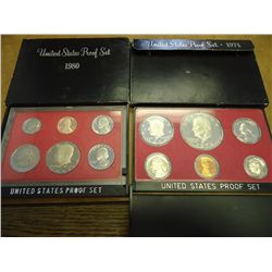 1974 & 80 US PROOF SETS (WITH BOXES)