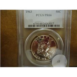 1963 FRANKLIN HALF DOLLAR PCGS PR66