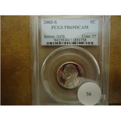 2003-S JEFFERSON NICKEL PCGS PR69 DCAM