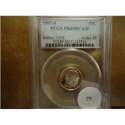 1997-S ROOSEVELT DIME PCGS PR69 DCAM