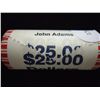 Image 1 : $25 ROLL OF JOHN ADAMS DOLLARS (UNC)