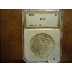 1898 MORGAN SILVER DOLLAR PCI MS61