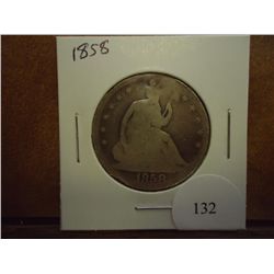 1858 SEATED LIBERTY HALF DOLLAR