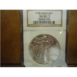 1999 AMERICAN SILVER EAGLE NGC MS69