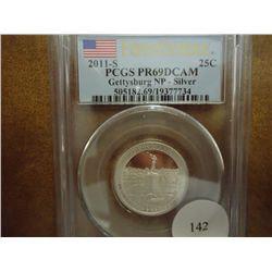 2011-S SILVER GETTYSBURG NP QUARTER PCGS PR69 DCAM