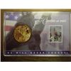 Image 1 : 1 TROY OZ .999 FINE SILVER ROUND GOLD PLATED