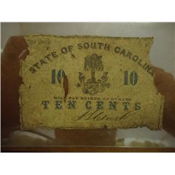 STATE OF SOUTH CAROLINA 10 CENT OBSOLETE BANK NOTE