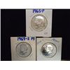 1965-P (UNC), 69-S PF & 70-S PF KENNEDY HALVES