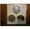 Image 1 : 1943 P/D/S LINCOLN STEEL CENTS (UNC)