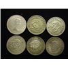 Image 1 : 6 ASSORTED AUSTRALIAN SILVER SHILLINGS