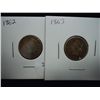 Image 1 : 1862 & 63 INDIAN HEAD CENTS