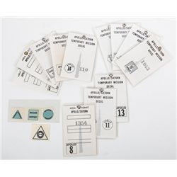 12 NASA Area Permit Badges – Apollo 6 through Apollo 17 (+4 stick-on decals)