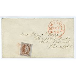 1847, 5c red brown. F-VF