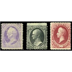 1870, 24c purple, 30c black and 90c carmine. VG