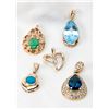 Collection of Gemstone, Yellow Gold Pendants
