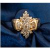 Image 1 : Lady's Diamond, 14K Yellow Gold Cluster Ring
