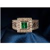 Lady's Emerald, Diamond, 14K White Gold Ring