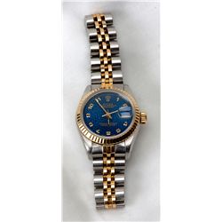 Lady's Rolex Oyster Perpetual Date Just, 18k YG & SS Wristwatch