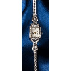 Tiffany & Company Diamond, Platinum Art Deco Wristwatch