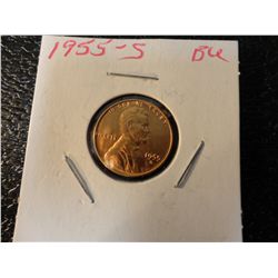 1955-S LINCOLN CENT B/U