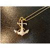 Image 2 : 18K GOLD ANCHOR PENDENT WITH CHAIN AND .50 CT SINGLE CUT DIAMONDS (G-H COLOR,RS CALRITY)-HANDMADE