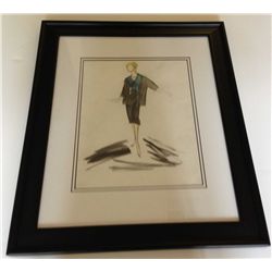 Framed Edith Head Costume Sketch from "The Lucy Show"