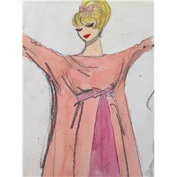 This is a hand drawn Edith Head "The Lucy Show Sketch"