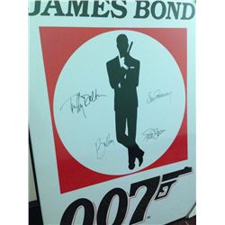 Autograph Framed Poster by Four James Bond Actors