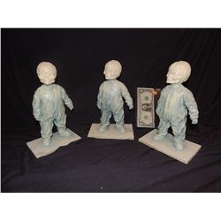 TRICK R TREAT RARE PRODUCTION MADE SAM FIGURINES LOT OF 3 PUMPKINHED JR