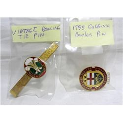 Lot-Vintage Lawn Bowling Pins & Tie Clip