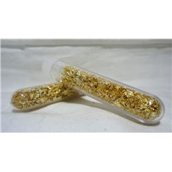 2 Large Vials 24k Gold Flakes
